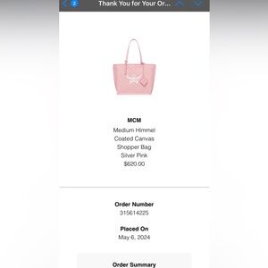 MCM Silver Pink Shopper Bag